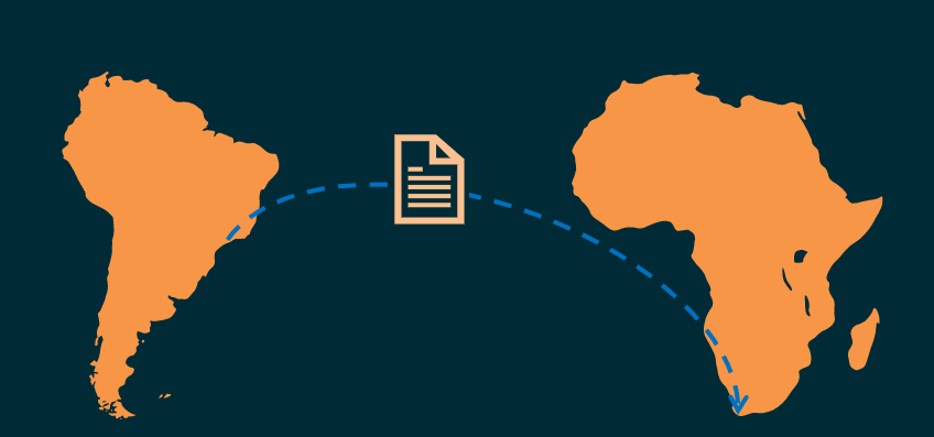 How would you send data from São Paulo to Cape Town?
